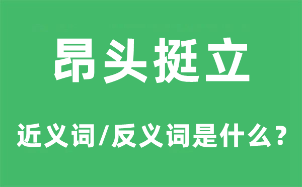 昂头挺立的近义词和反义词是什么,昂头挺立是什么意思