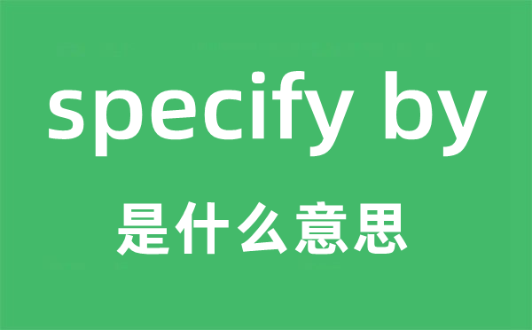 specify by是什么意思,中文翻译是什么