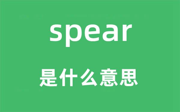 spear是什么意思,spear怎么读,中文翻译是什么