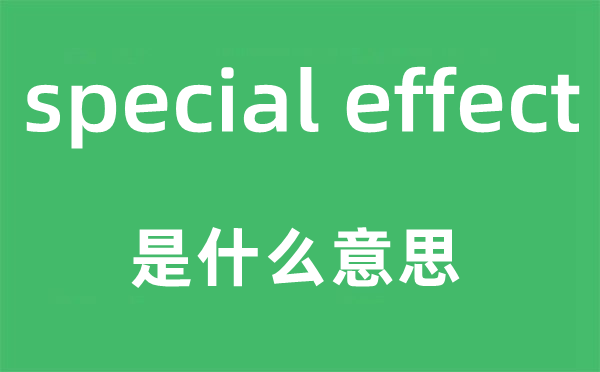 special effect是什么意思,中文翻译是什么