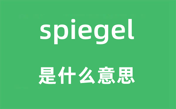 spiegel是什么意思,spiegel怎么读,中文翻译是什么