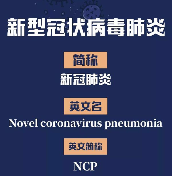 为什么新冠肺炎的英文简称是NCP,全称是哪几个英文单词