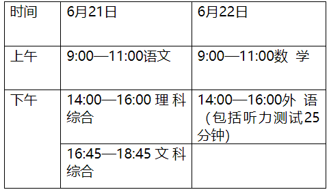 2023年河北中考时间,河北中考时间各科具体时间安排表