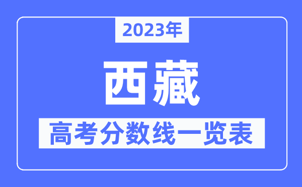 2023年西藏高考分数线一览表（含一本,二本,专科分数线）