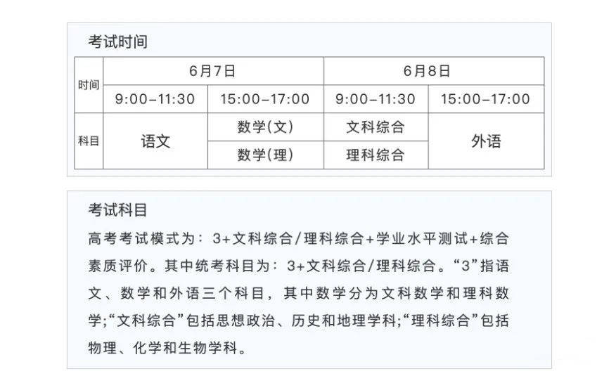 2022年安徽高考时间安排,安徽高考时间2022具体时间表