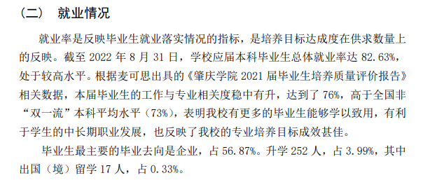 肇庆学院就业率及就业前景怎么样,好就业吗？