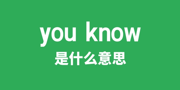 you know是什么意思