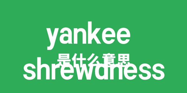 yankee shrewdness是什么意思