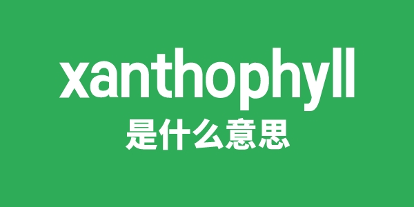 xanthophyll是什么意思