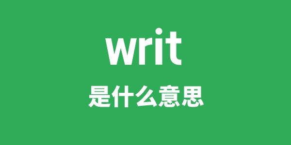 writ是什么意思