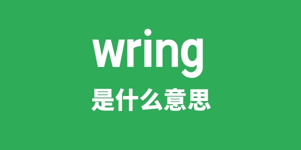 wring是什么意思