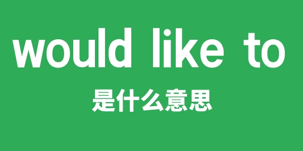 would like to是什么意思