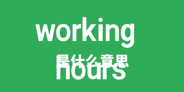 working hours是什么意思