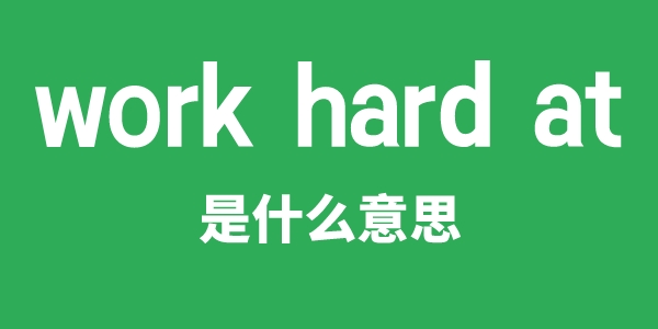 work hard at是什么意思