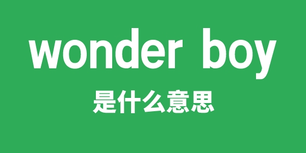 wonder boy是什么意思