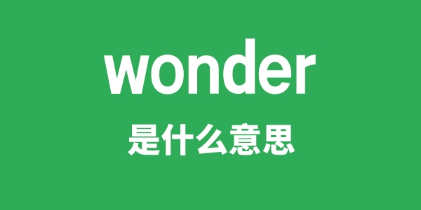 wonder是什么意思