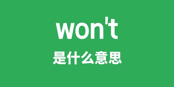 won't是什么意思