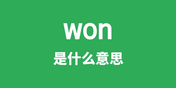 won是什么意思