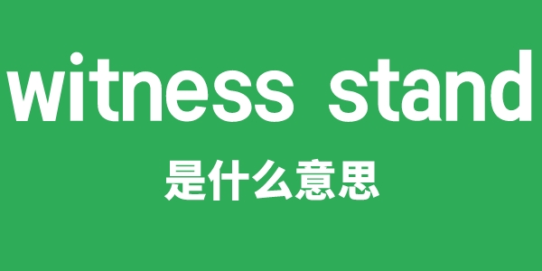 witness stand是什么意思