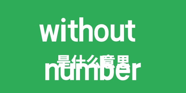 without number是什么意思