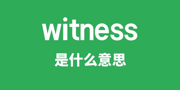 witness是什么意思