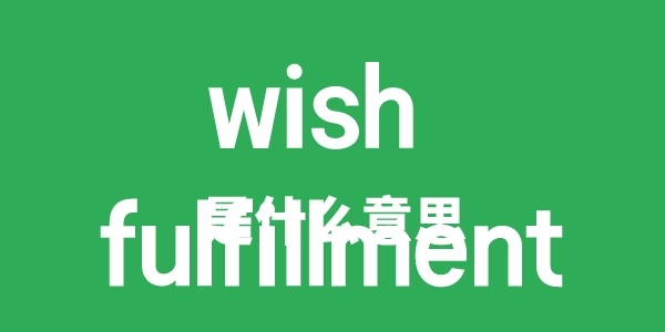 wish fulfillment是什么意思