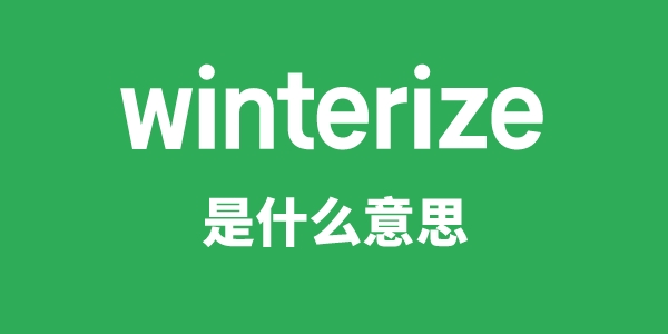 winterize是什么意思