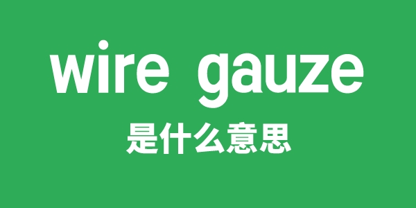 wire gauze是什么意思