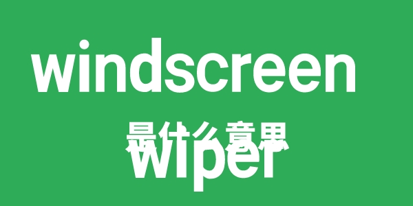 windscreen wiper是什么意思