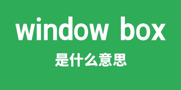 window box是什么意思