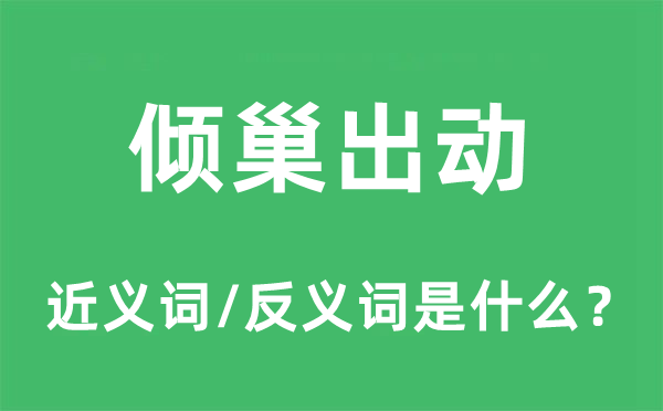 倾巢出动的近义词和反义词是什么,倾巢出动是什么意思