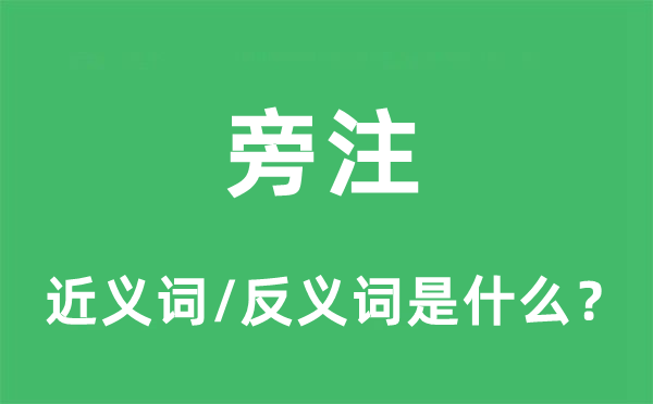 旁注的近义词和反义词是什么,旁注是什么意思