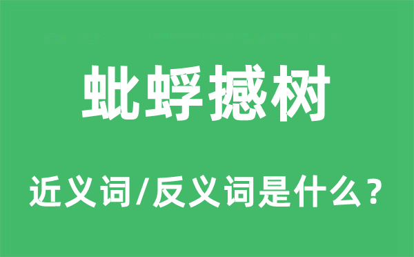 蚍蜉撼树的近义词和反义词是什么,蚍蜉撼树是什么意思