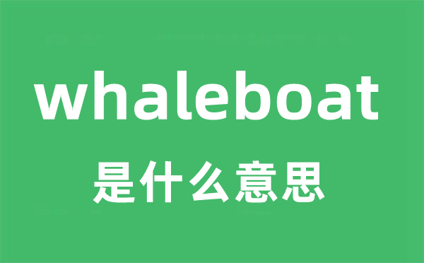 whaleboat是什么意思