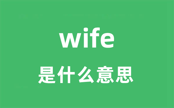 wife是什么意思