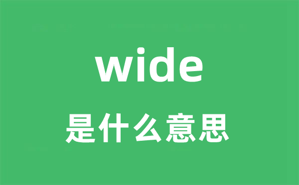 wide是什么意思