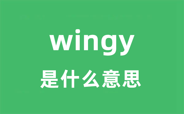 wingy是什么意思