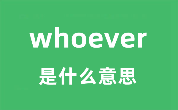 whoever是什么意思