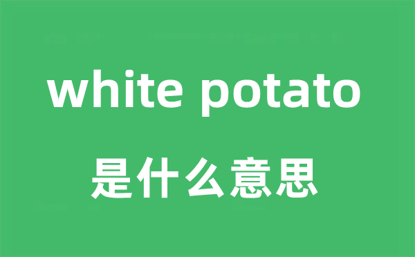 white potato是什么意思