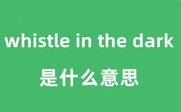 whistle in the dark是什么意思