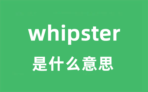 whipster是什么意思