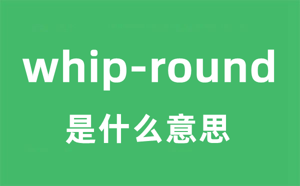 whip-round是什么意思