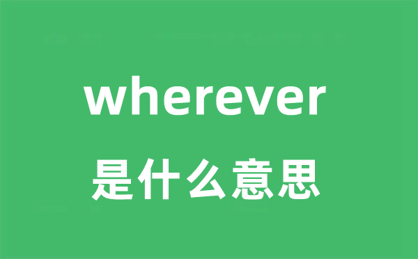 wherever是什么意思