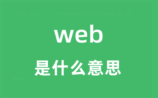 web是什么意思