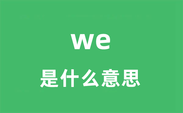 we是什么意思