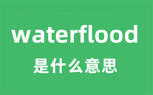 waterflood是什么意思