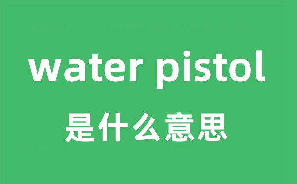 water pistol是什么意思