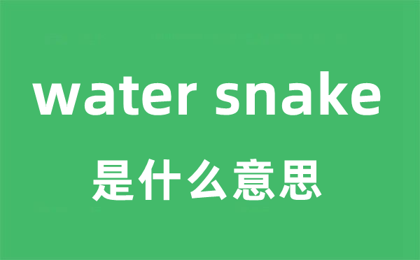 water snake是什么意思