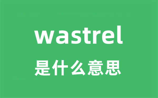 wastrel是什么意思