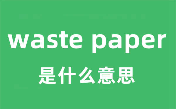 waste paper是什么意思